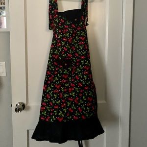 Cherry print apron New